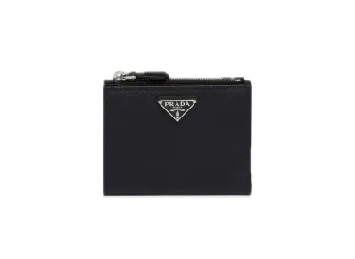 PRADA Saffiano Triangle Wallet "Black"