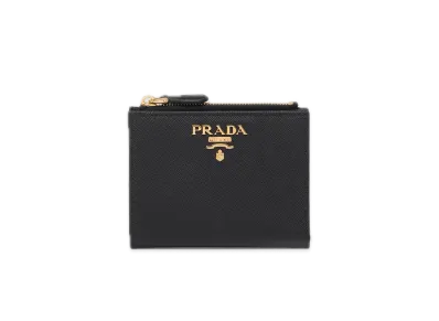 PRADA Saffiano Multicolor Wallet "Black/Pink"