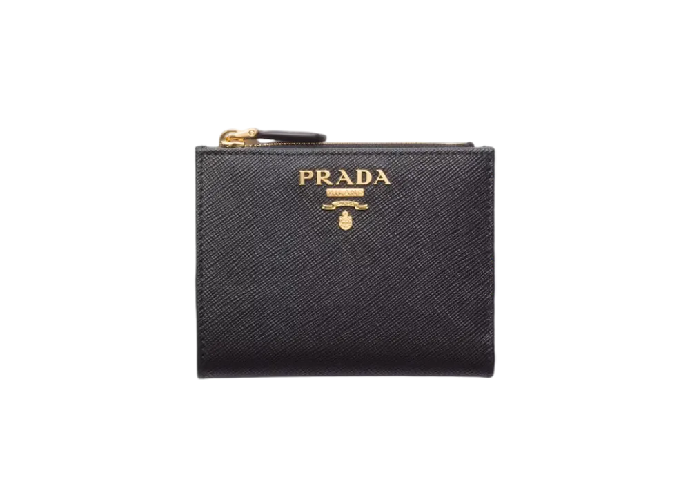 PRADA Saffiano Multicolor Wallet "Black/Pale Pink"