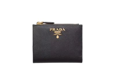 PRADA Saffiano Multicolor Wallet "Black/Pale Pink"