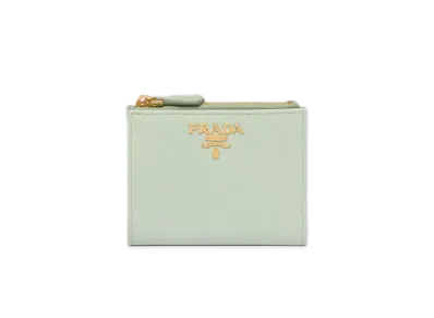 PRADA Saffiano Multicolor Wallet "Pastel Green/Aquamarine"