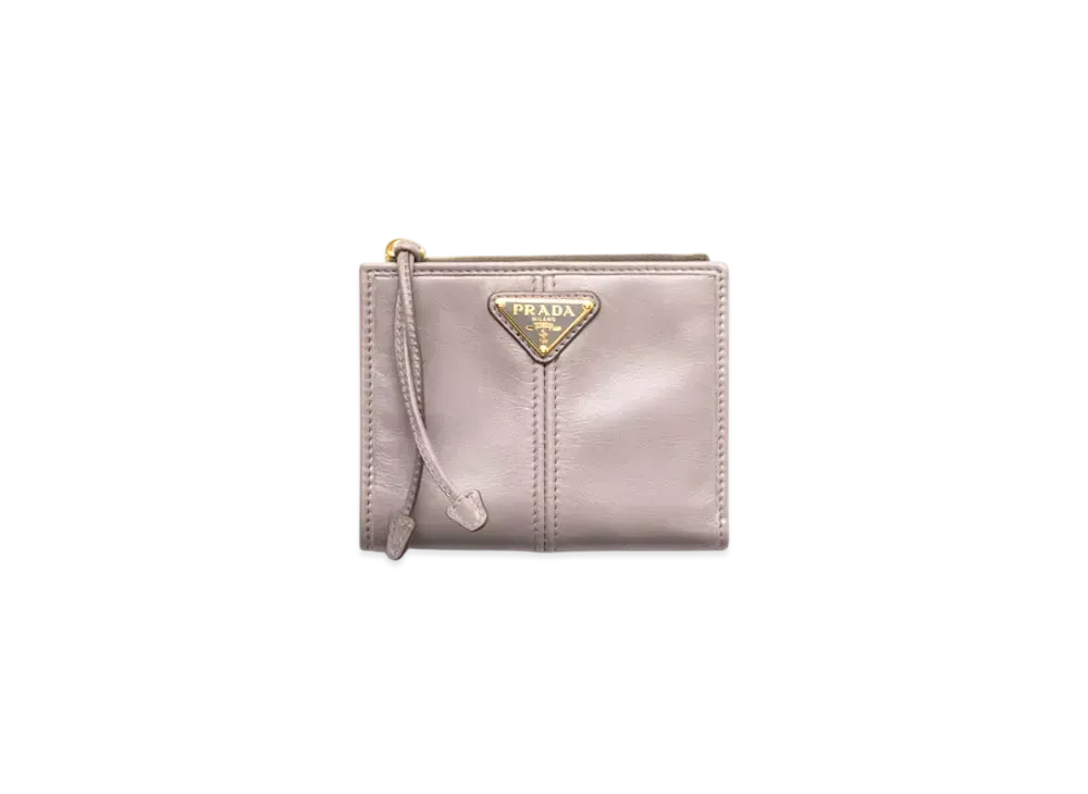 PRADA Small Leather Wallet "Gray"