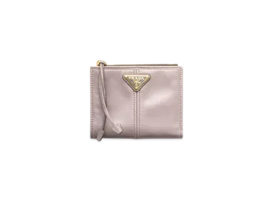 PRADA Small Leather Wallet "Gray"