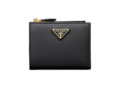 PRADA Saffiano Leather Wallet "Black"
