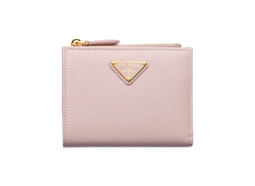 PRADA Saffiano Leather Wallet "Alabaster Pink"