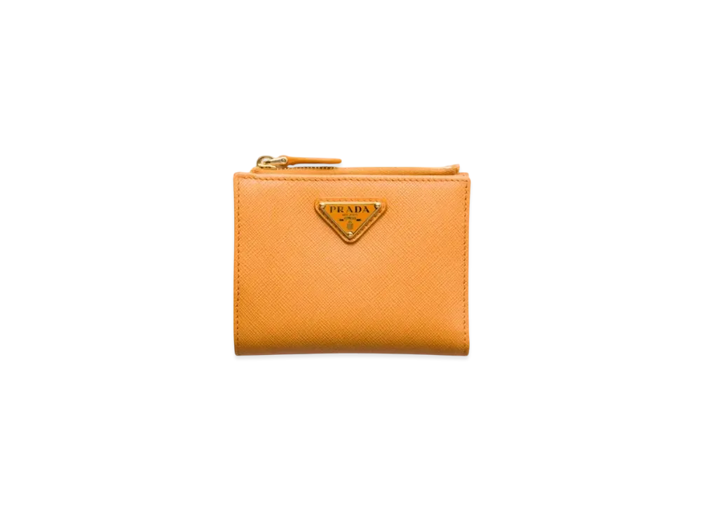 PRADA Small Saffiano Leather Wallet "Mustard Yellow"