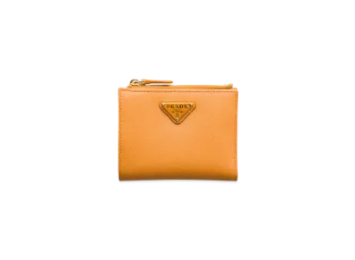 PRADA Small Saffiano Leather Wallet "Mustard Yellow"