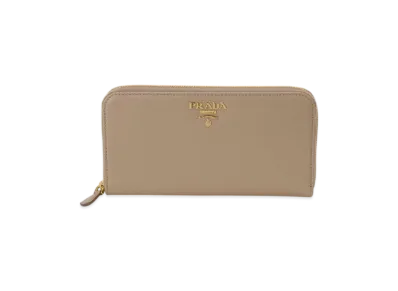 PRADA Womens Pink Saffiano Zip-Around Long Wallet "Beige"