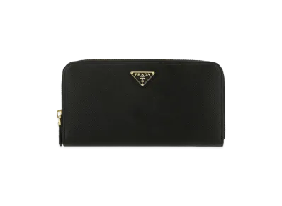 PRADA Women's Portafoglio Grande In Saffiano Con Logo "Black"