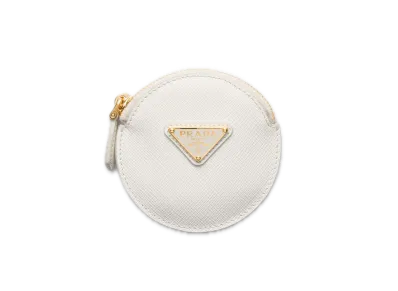 PRADA Saffiano Triangle Coin Case "White"
