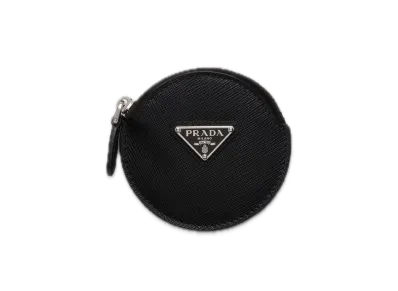 PRADA Saffiano Triangle Coin Case "Black"