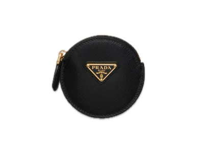 PRADA Saffiano Triangle Coin Case "Black"
