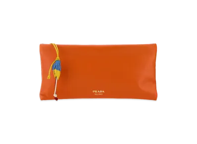 PRADA Wonen's Nappa Leather Pouch "Orange"