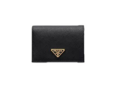 PRADA Saffiano Triangle Wallet "Black"