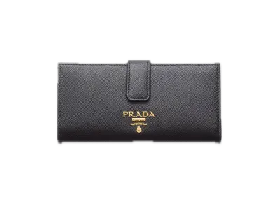 PRADA Saffiano Multicolor Wallet "Black/Pale Pink"