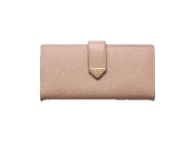 PRADA Saffiano Tab Wallet "Pink Beige"