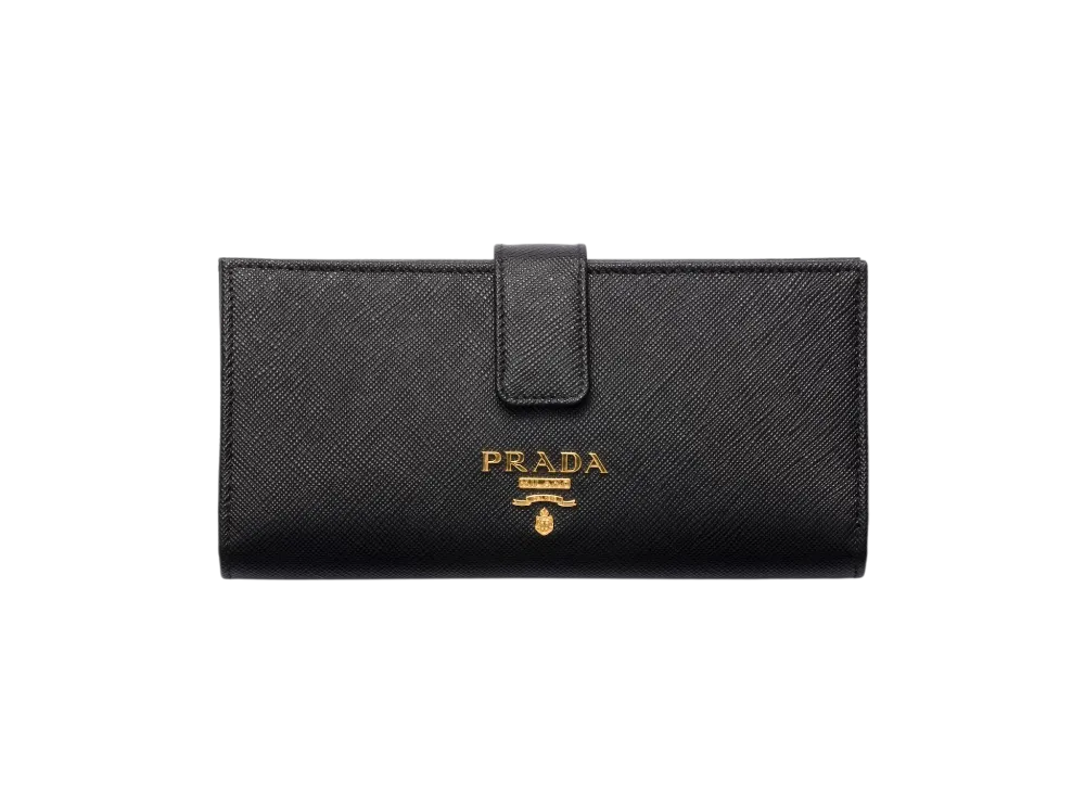 PRADA Saffiano Multicolor Wallet "Black/Pink"