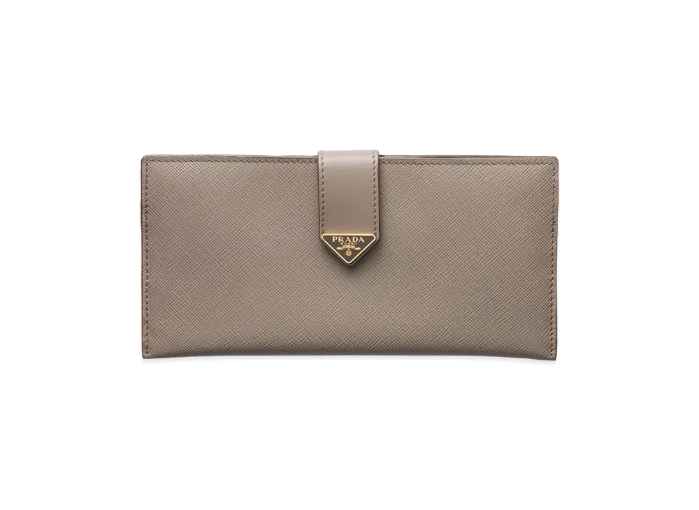 PRADA Saffiano Tab Wallet "Clay Grey"