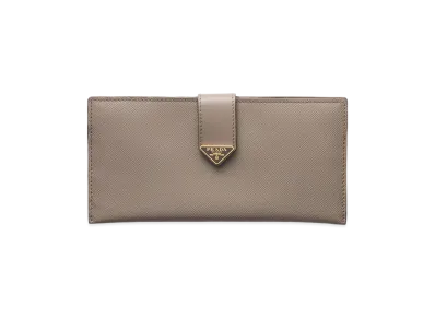 PRADA Saffiano Tab Wallet "Clay Grey"