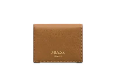 PRADA Soft Grain Leather Wallet "Camel"