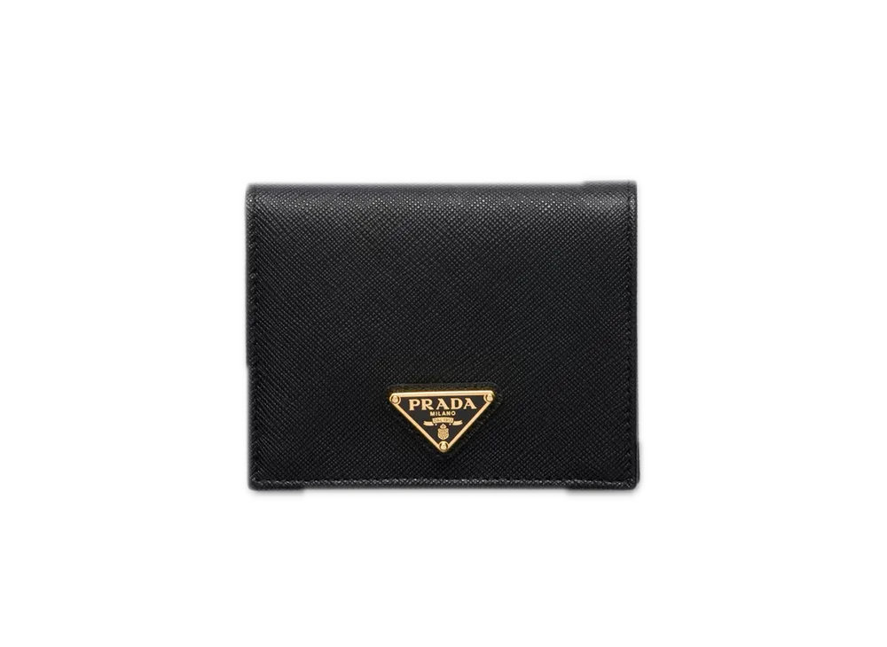 PRADA Saffiano Triangle Wallet "Black"