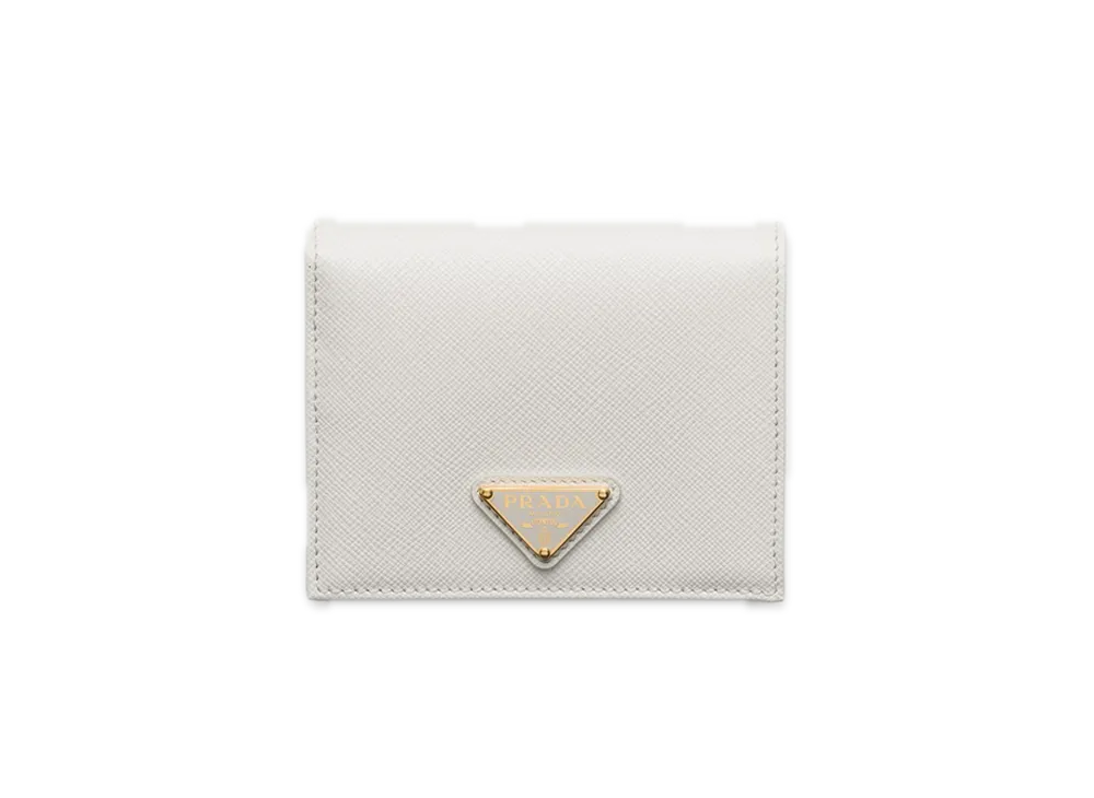 PRADA Saffiano Triangle Wallet "White"