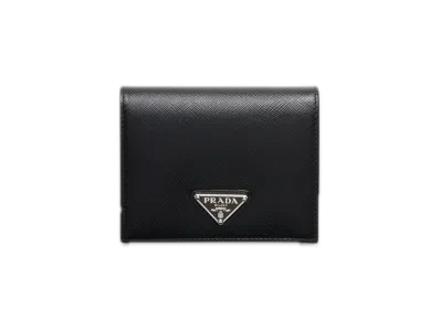 PRADA Saffiano Triangle Wallet "Black"