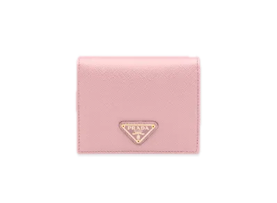 PRADA Saffiano Triangle Wallet "Pale Pink"