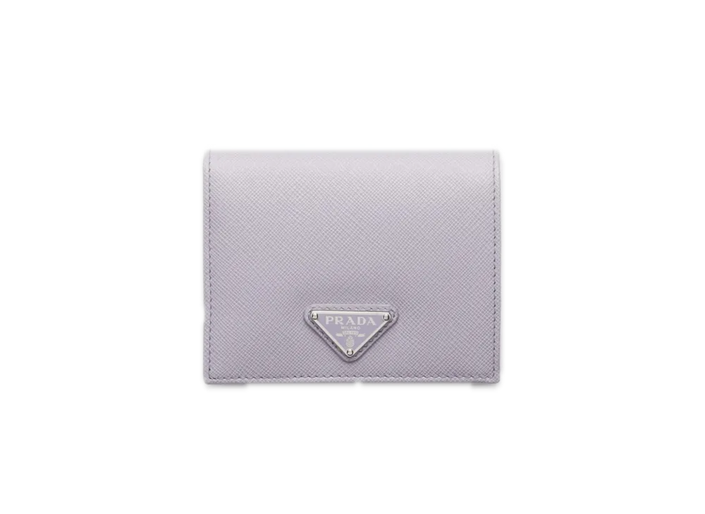 PRADA Saffiano Triangle Wallet "Pastel Purple"