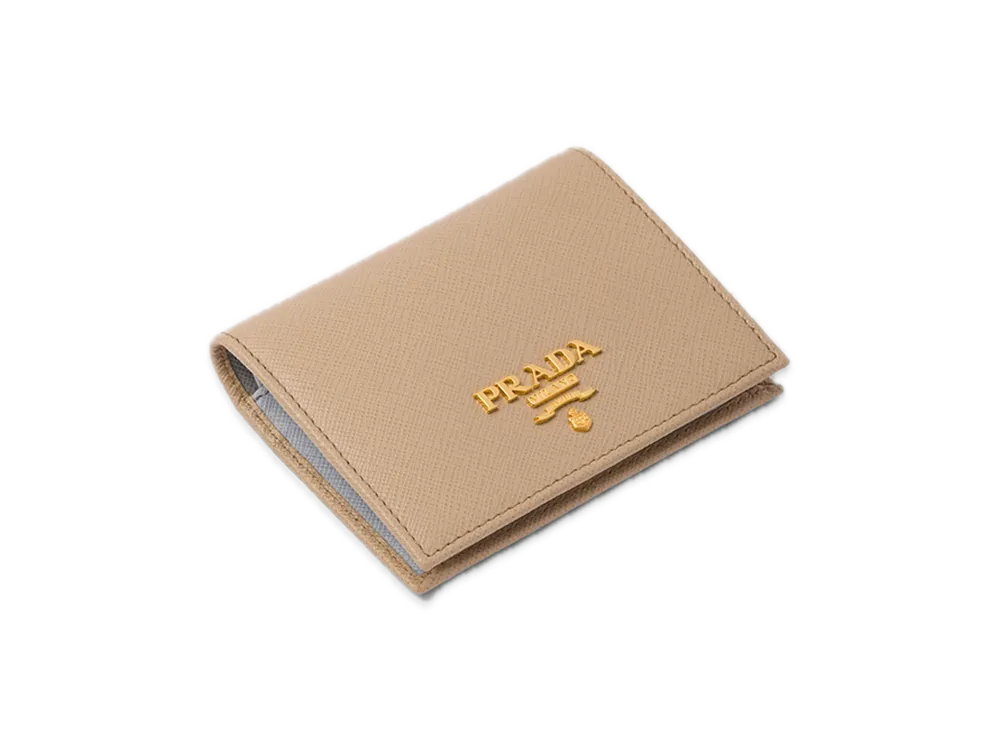 PRADA Saffiano Multicolor Wallet "Sand/Blue"