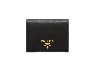 PRADA Saffiano Multicolor Wallet "Black/Pale Pink"