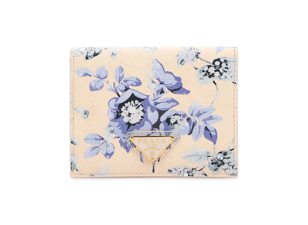 PRADA Women's Printed Leather Wallet "Stripped"