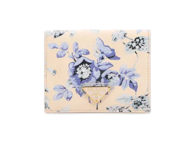 PRADA Women's Printed Leather Wallet "Stripped"