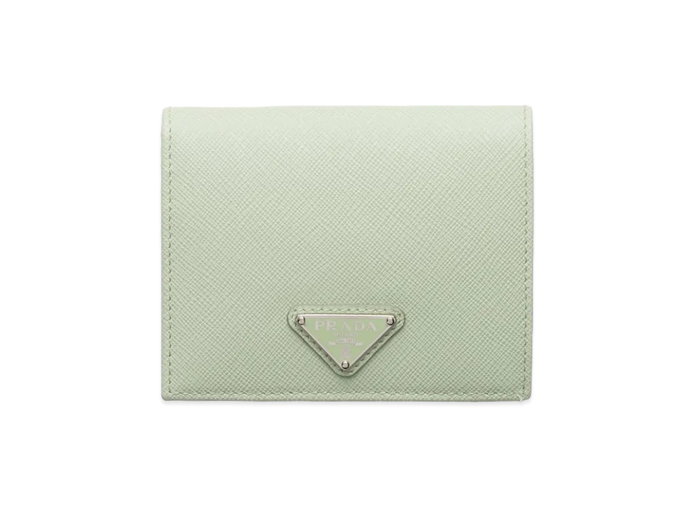 PRADA Saffiano Triangle Wallet "Aqua"