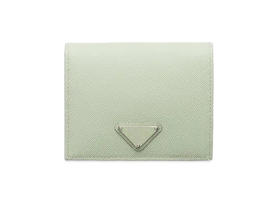 PRADA Saffiano Triangle Wallet "Aqua"