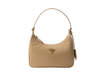 PRADA Re-Edition 2005 Re-Nylon and Saffiano Mini Bag "Beige/Dark Green"