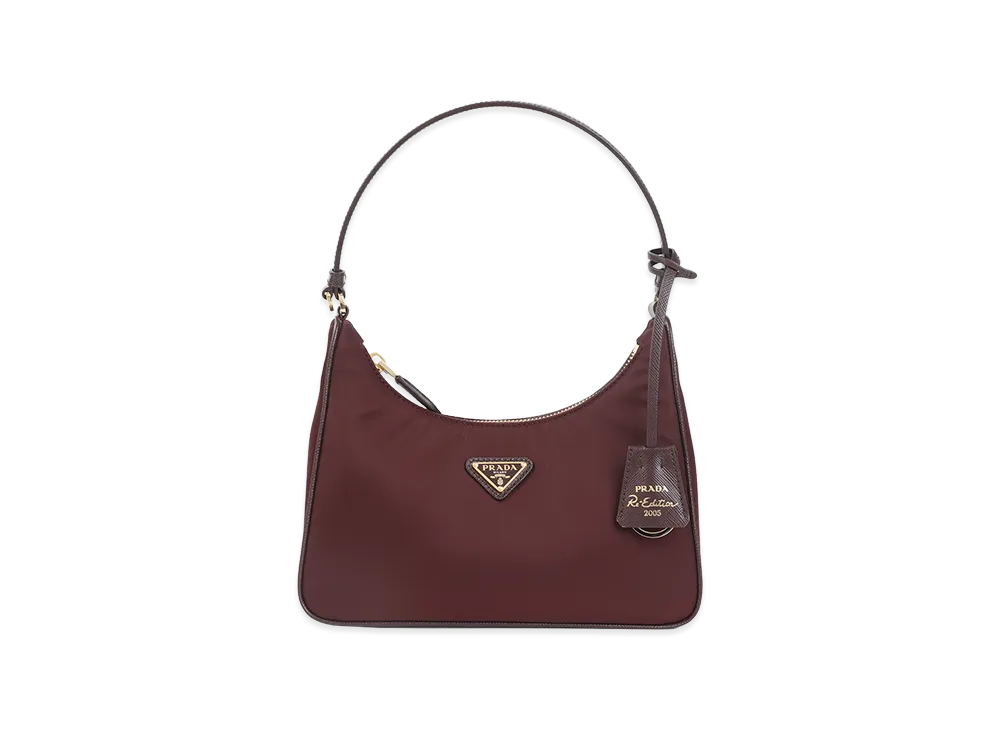 PRADA Women's Re-Edition 2005 Re-Nylon And Saffiano Mini Bag "Bordeaux"