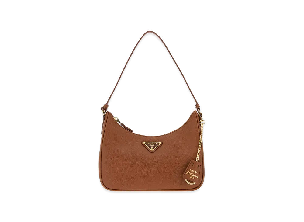 PRADA Wonen's Leather Re-Edition 2005 Shoulder Bag "Camel"