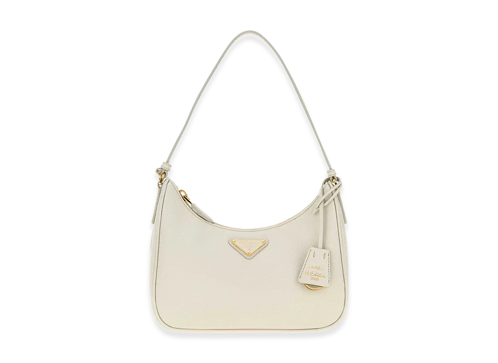PRADA Women's Chalk Leather PRADA Women's Re-Edition 2005 Shoulder Bag "White"