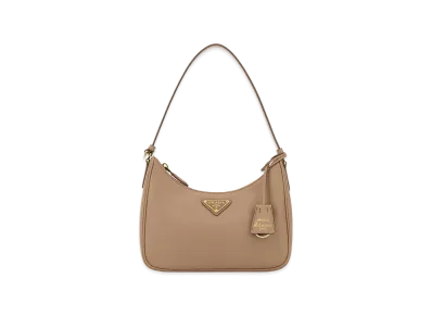 PRADA Women's Leather Re-Edition 2005 Shoulder Bag "Beige"