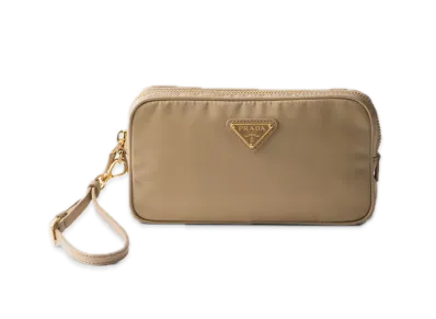 PRADA Re-Edition 1978 Re-Nylon x Saffiano Leather Pouch "Beige"