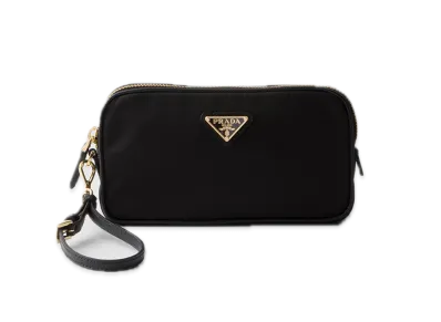 PRADA Re-Edition 1978 Re-Nylon x Saffiano Leather Pouch "Black"