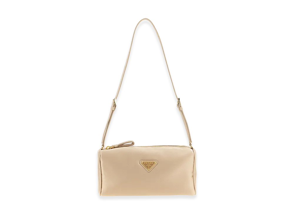 PRADA Women's Triangle Logo Shoulder Bag "Beige"