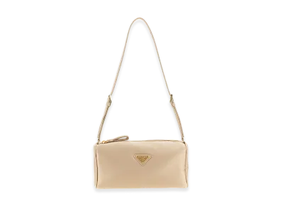 PRADA Women's Triangle Logo Shoulder Bag "Beige"
