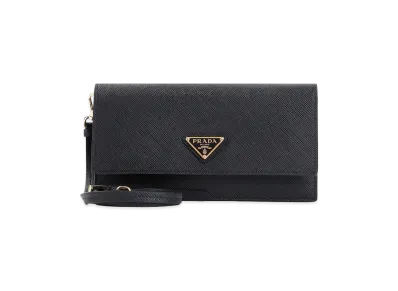 PRADA Women's Calf Leather Pouch "Nero"