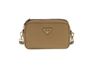 PRADA Women's Hammeleather Crossbody Bag "Caramel"