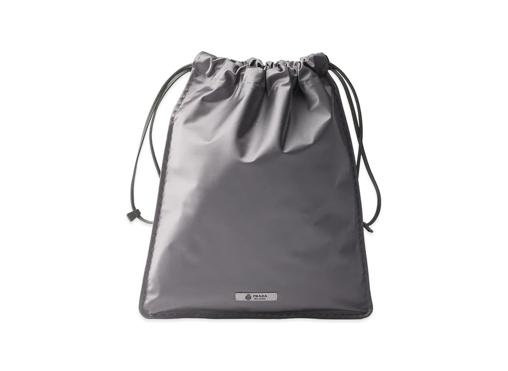 PRADA Wish Silk Duchess Pouch "Hematite"