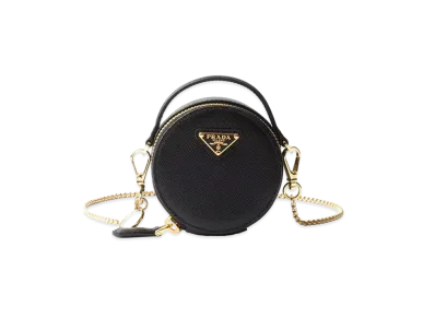 PRADA Saffiano Leather Mini Pouch "Black"