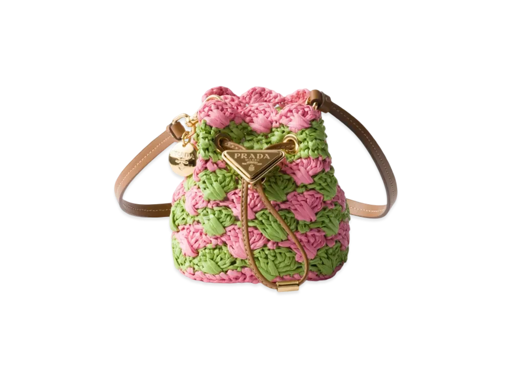 PRADA Crochet Mini Pouch "Pink/Light Green"
