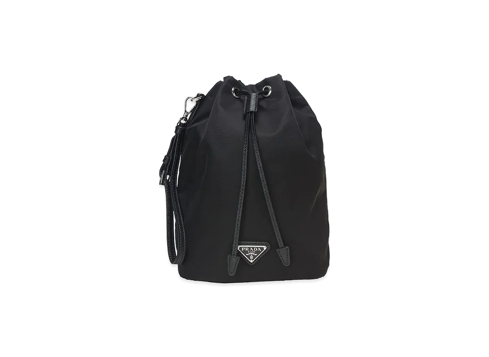 PRADA Women's Re-Nylon Triangle Logo Pouches "Black"